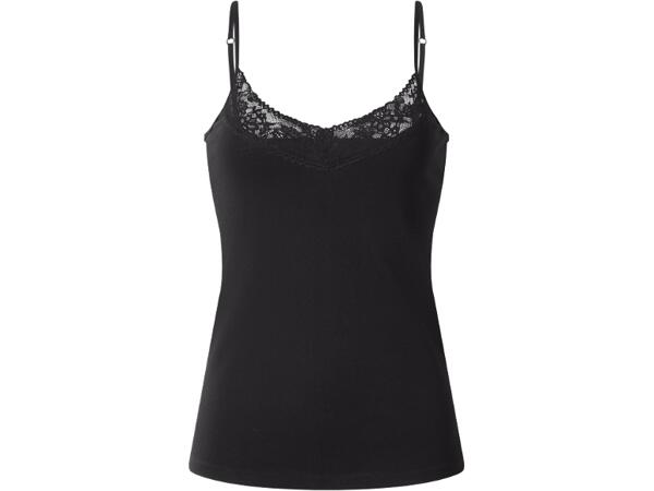 Ladies' Lace Trim Vest Tops, 3 pieces