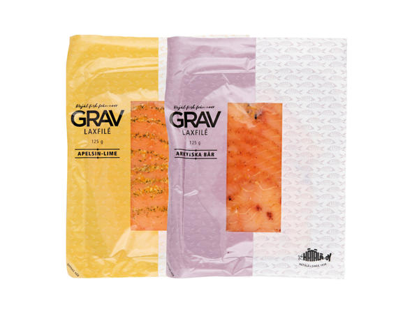 Skivad gravlax