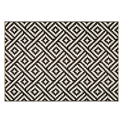 5' x 7' Reversible Indoor/Outdoor Rug - Brown/Beige Diamond