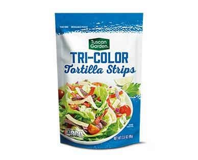 Tuscan Garden Tortilla Strips Tri-Color or Santa Fe Style