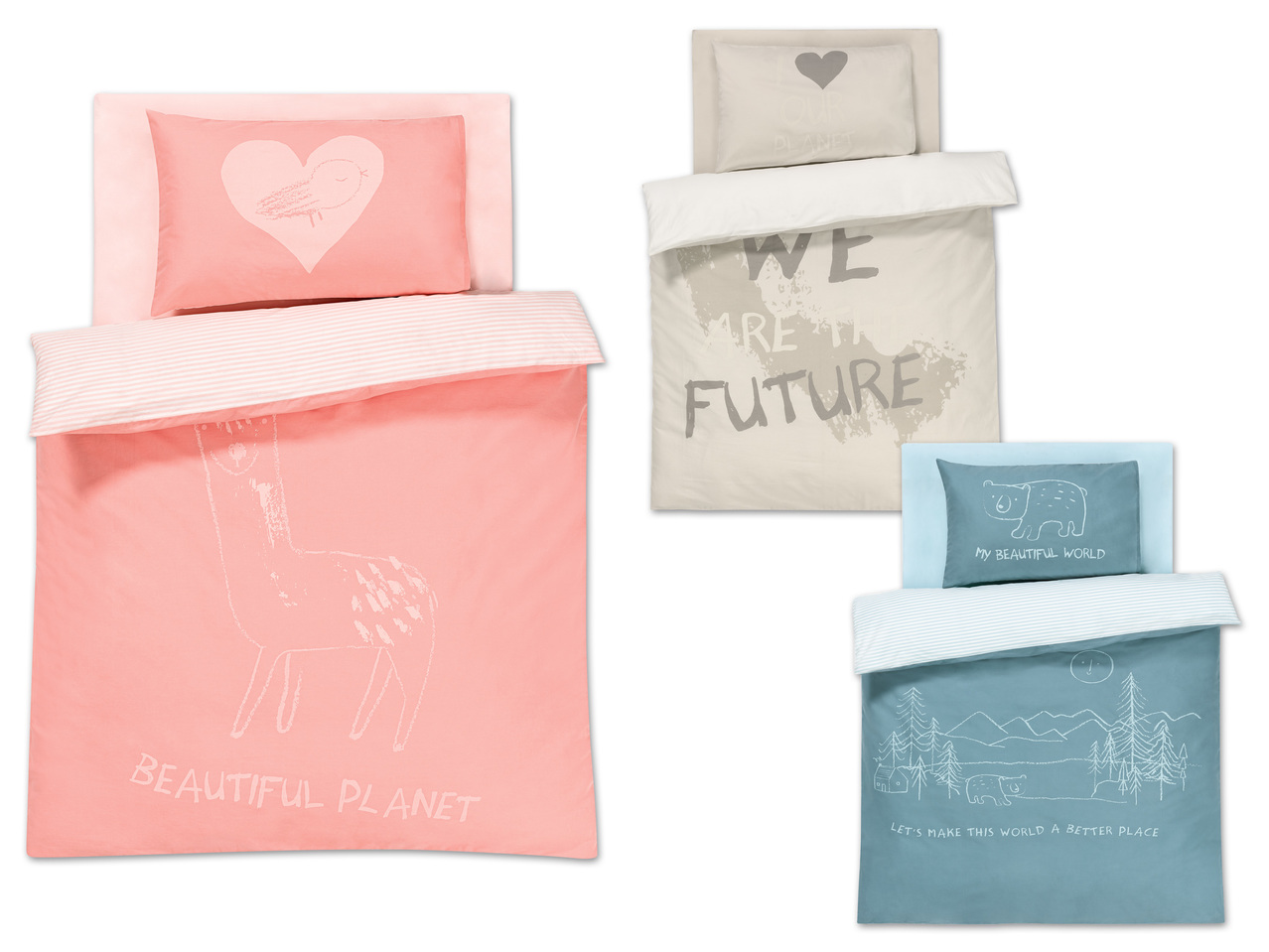 LUPILU(R)PURE COLLECTION Baby Bettwäsche-Set, 3-teilig
