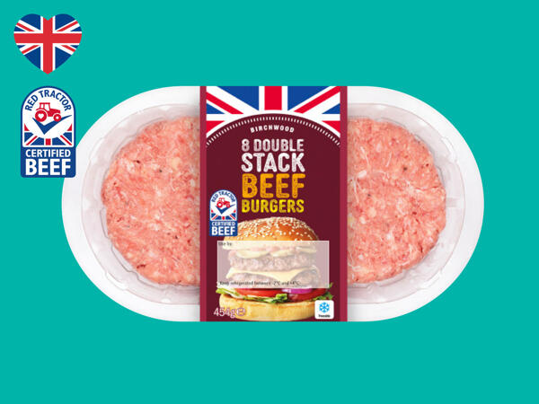 Birchwood 8 Double Stack British Beef Burgers