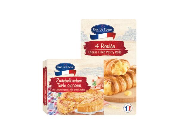 Degrullar med ostfyllning/ Lökpaj med fläsk