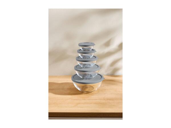Silvercrest Grey Glass Bowl Set - 5 Pieces