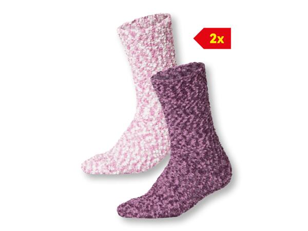 Ladies' Fluffy Socks, 2 Pairs