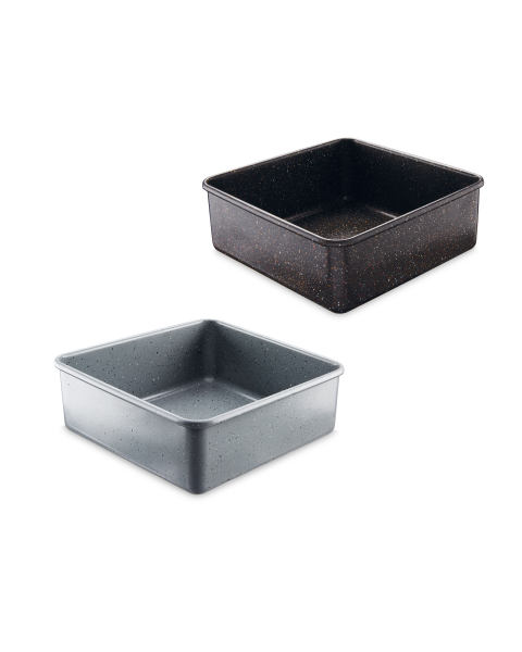 22cm Marble Effect Square Tin