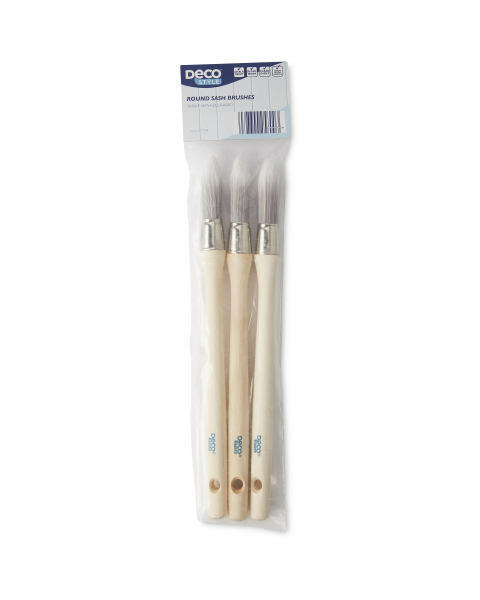 Deco Style Round Silver Sash Brushes