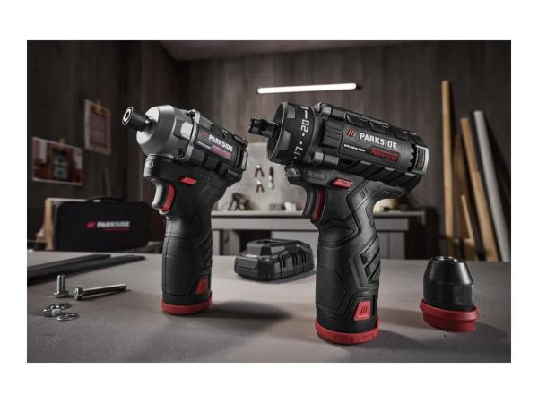 Parkside Performance 12V Starter Set Cordless Drill Driver & Cordless Impact Screwdriver