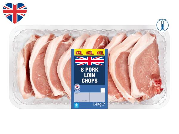 8 British Pork Loin Chops