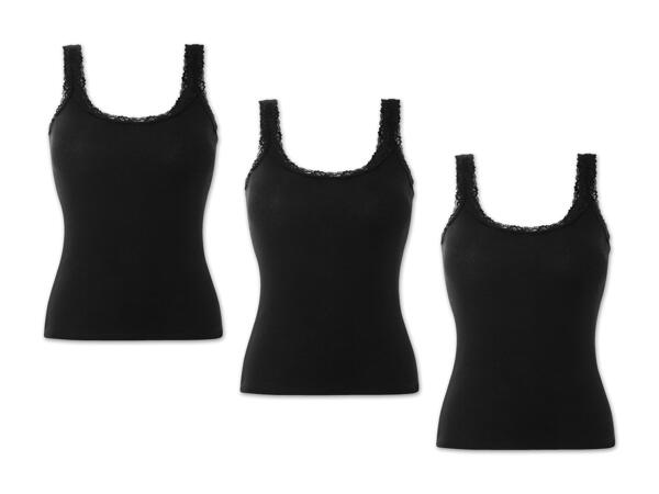 Damen Top mit Spitze, 3 Stück