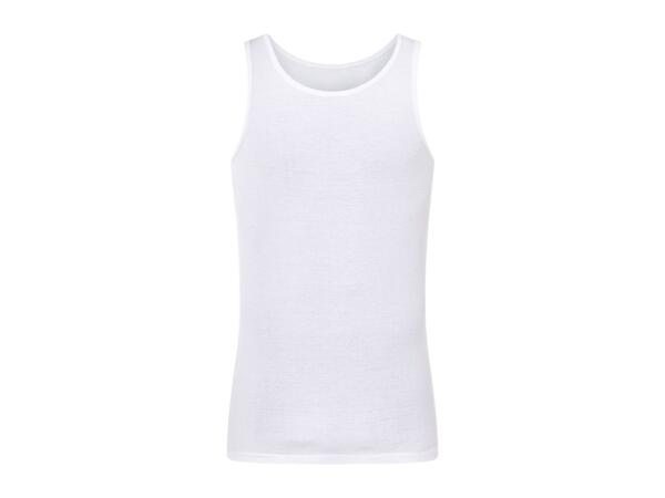 Livergy Men's Ribbed Vests - 3 Pack - White