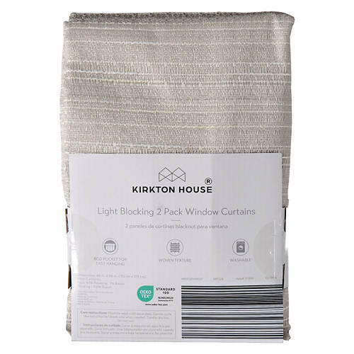 2 Pack Light Blocking Window Curtains - Gray Grasscloth
