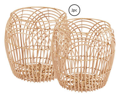 Faux Rattan Basket