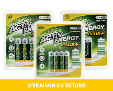 ACTIV ENERGY(R) 
 ACCUMULATEURS NIMH À HAUTE PERFORMANCE