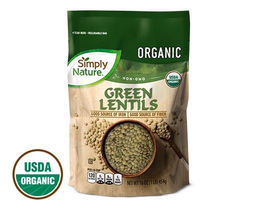 Simply Nature 
 Organic Green or Red Split Lentils