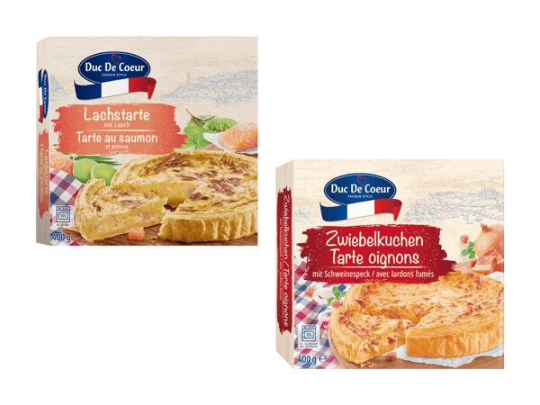 Tarte au saumon, tarte aux oignons