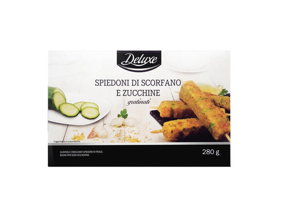 Skewers with Gratinated Redfish and Courgettes