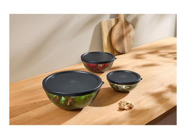 Silvercrest Black Glass Bowl Set - 5 Pieces