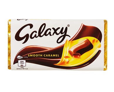 Galaxy Smooth Chocolate Blocks – Caramel 135g, Milk 110g or Orange 110g