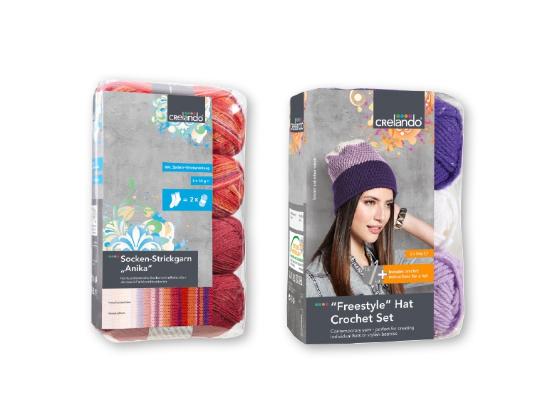 Crelando(R) Anika Sock or Freestyle Mat Knitting Yarn