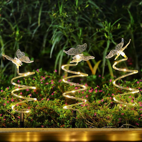 LED-Solar-Gartenstecker 3er-Set