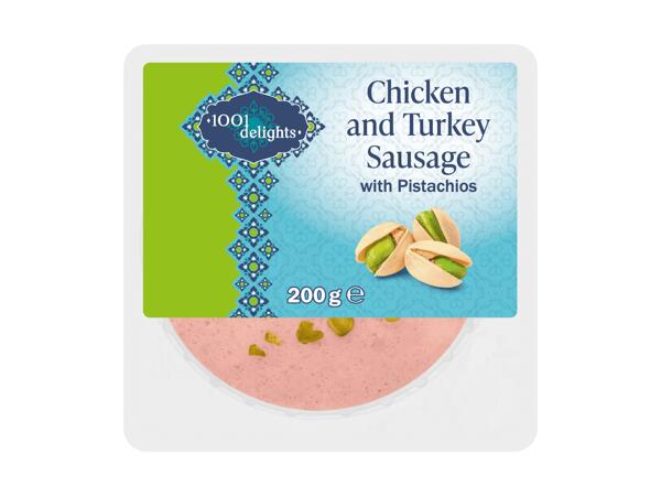 Geflügelwurst geschnitten