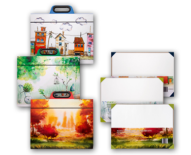 Pochette à aquarelles/Feuilles de dessin