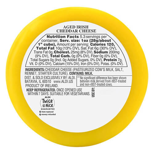 Rich & Creamy Aged Irish Cheddar Cheese, 5.3 oz