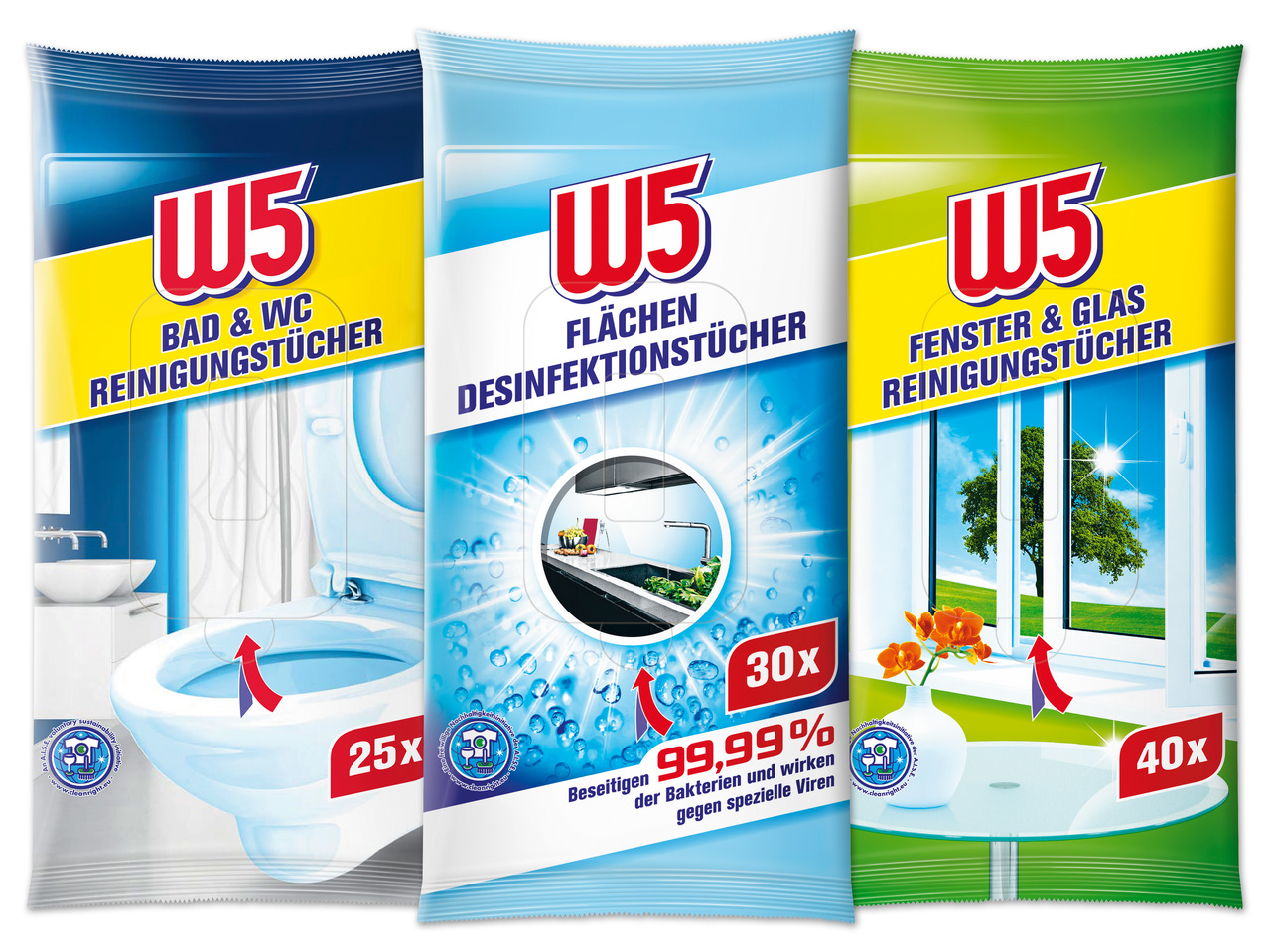 W5 Feuchte Reinigungstücher