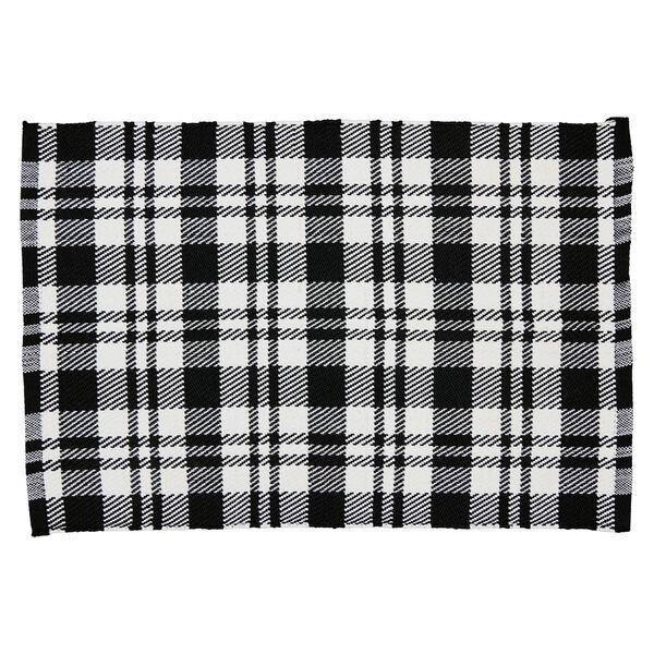KIRKTON HOUSE Rectangle/Plaid/Black Layering Summer Rug