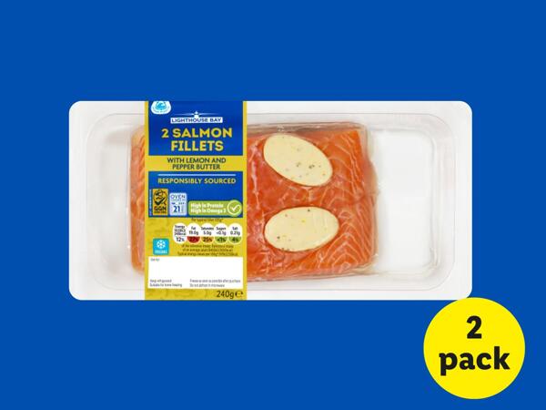 Lighthouse Bay 2 Salmon Fillets with Lemon & Pepper Butter