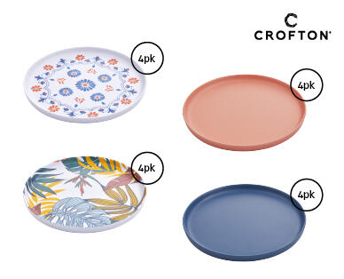 Melamine Side Plates 4pk, Bowls 4pk, Round Platter 1pk or Rectangle Tray 1pk