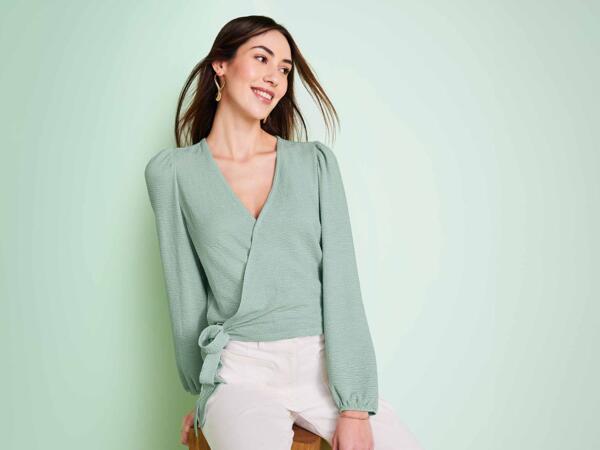 Damen Wickelshirt