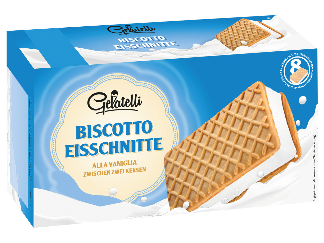 GELATELLI Eisschnitte mit Vanillegeschmack