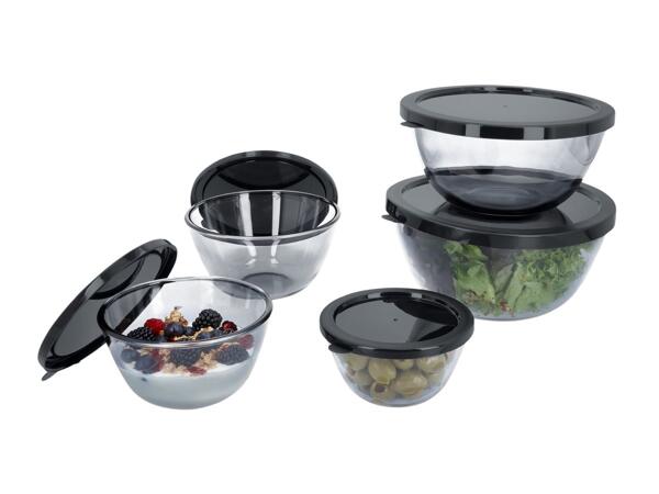 Silvercrest Black Glass Bowl Set - 5 Pieces
