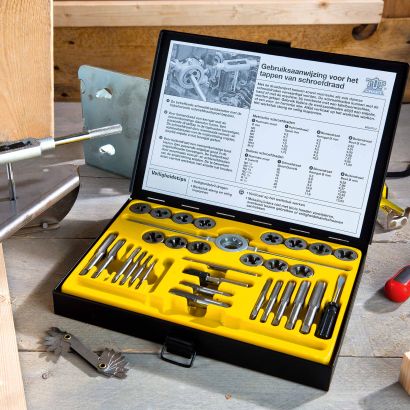 Kit de filetage-taraudage, 33 pcs