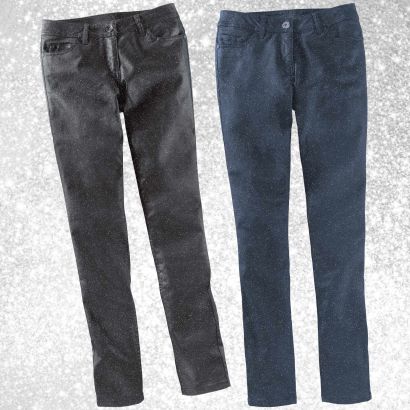 Damenhose im Glitzerlook