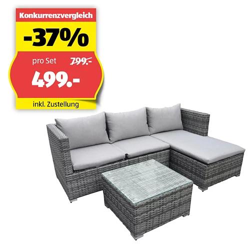 COCON Lounge-Set "Brissago", 4 Sitzplätze, Grau