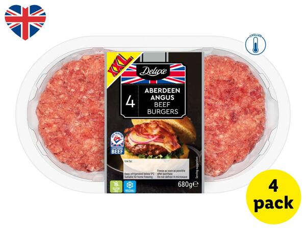XXL 4 Aberdeen Angus British Beef Burgers