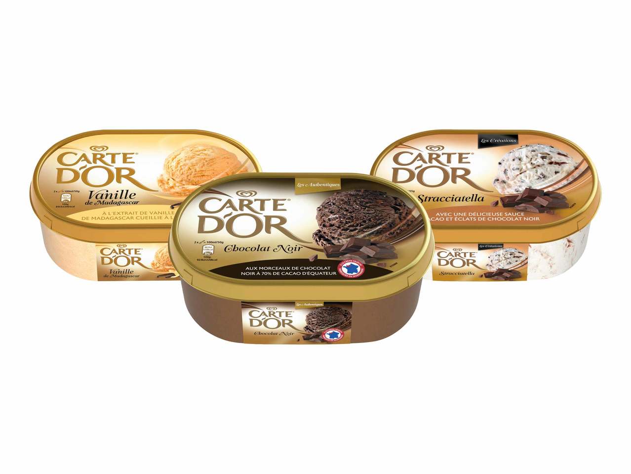 Carte d‘or Vanille/​ ​​Chocolat Noir/ Stracciatella​​