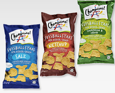 Chips en forme de motif de football CHAMPIONS!