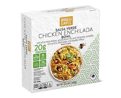 Whole & Simple 
 Chicken or Pork Enchilada Bowl