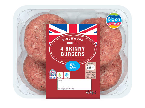 Birchwood 4 Skinny Burgers