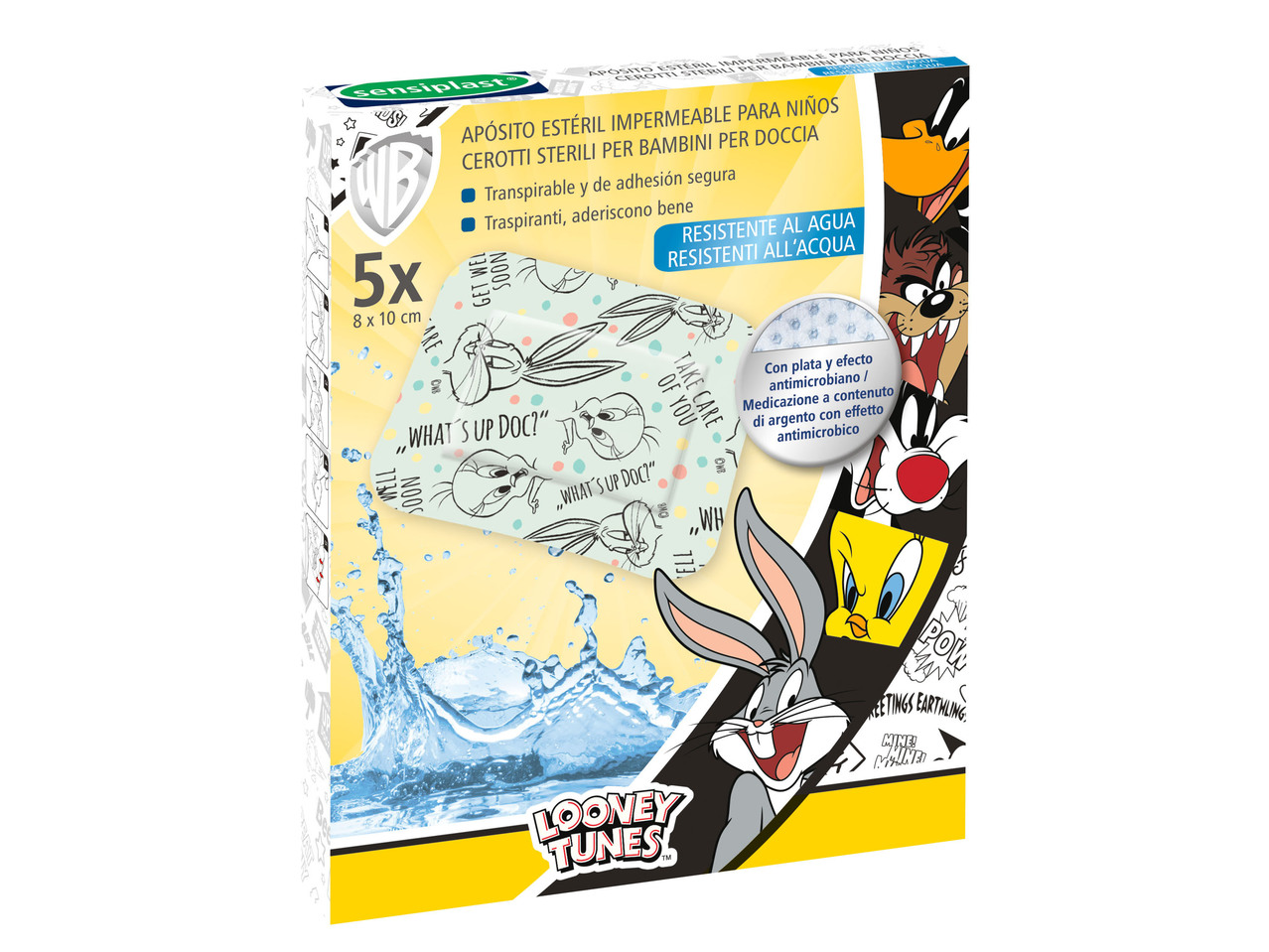 Sterile Wound Dressing, Sterile Waterproof Plasters or Sterile Waterproof Plasters for Children "Looney Tunes"