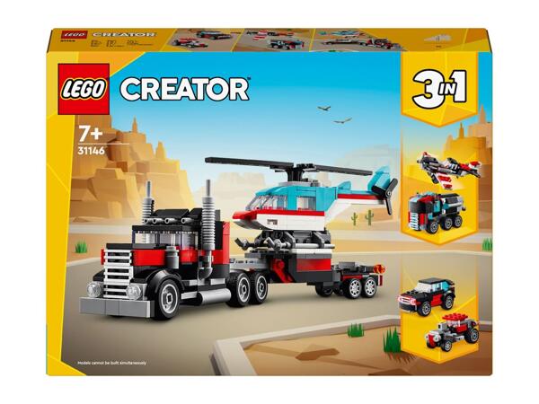 LEGO(R) Creator 3-in-1 Flatbed Truck with Helicopter Play Set