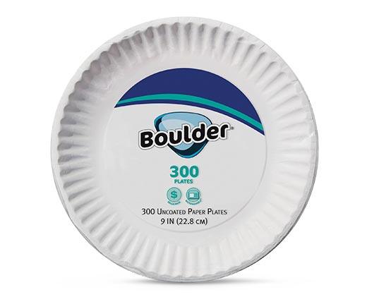 Boulder 300 ct. Uncoated Paper Plates