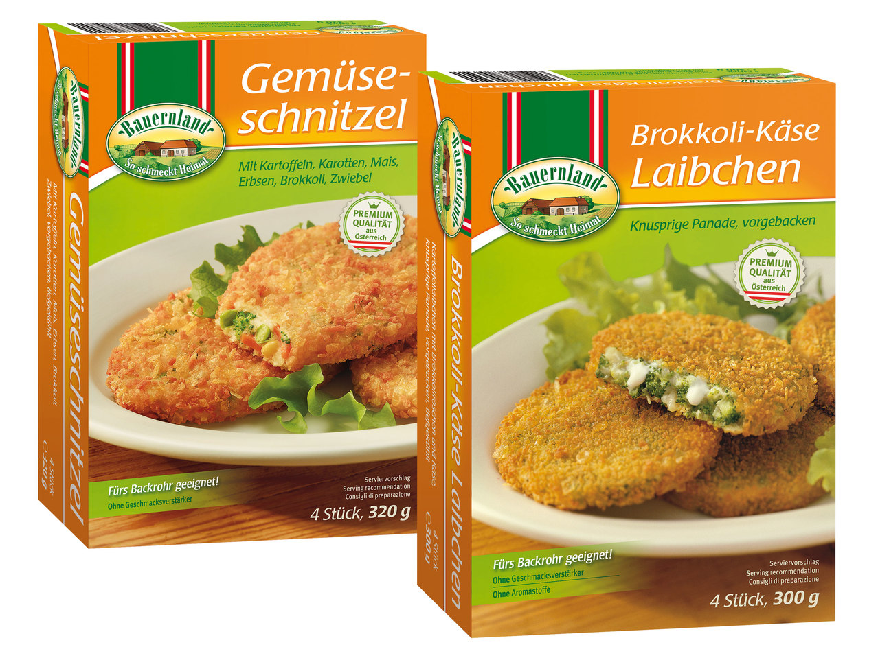 BAUERNLAND Gemüse-Laibchen/Gemüse-Schnitzel