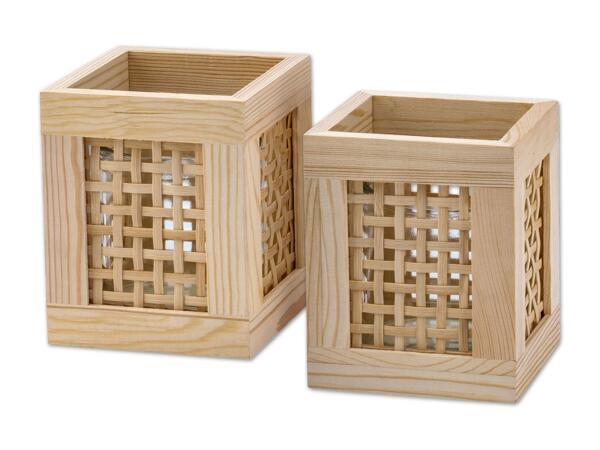 Holz-Laterne/-Windlicht