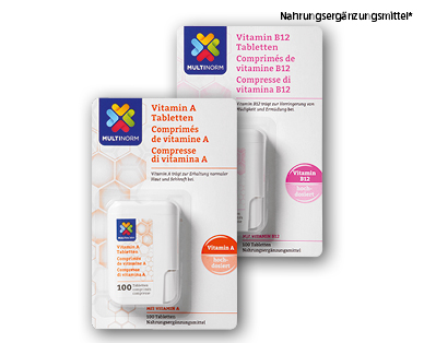 MULTINORM Vitamin A-/B12-Tabletten