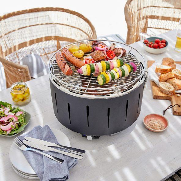 Barbecue au charbon de bois à ventilateur électrique
